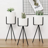 Nordic Style Ceramic Iron Art Vase Set for Home Office Decoration Black