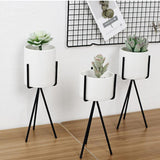 Nordic Style Ceramic Iron Art Vase Set for Home Office Decoration Black