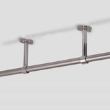 9x2x Stainless Steel Wardrobe Pipe Lever Bracket Closet Rod Holder 300mm