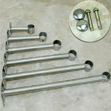 9x2x Stainless Steel Wardrobe Pipe Lever Bracket Closet Rod Holder 300mm