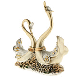 Maxbell European Luxury Creative Resin Swan Ornament Home Decoration Crafts TV Cabinet Office Statues Wedding Gift Figurines