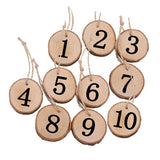 Maxbell 10 Pcs Wooden Slices Hanging Cricle Ornaments From 1 To 10 Numbers Smoothly Surface Safe To Use - Aladdin Shoppers