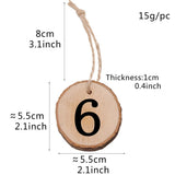 Maxbell 10 Pcs Wooden Slices Hanging Cricle Ornaments From 1 To 10 Numbers Smoothly Surface Safe To Use - Aladdin Shoppers