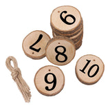Maxbell 10 Pcs Wooden Slices Hanging Cricle Ornaments From 1 To 10 Numbers Smoothly Surface Safe To Use - Aladdin Shoppers