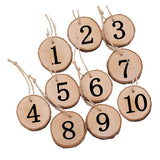 Maxbell 10 Pcs Wooden Slices Hanging Cricle Ornaments From 1 To 10 Numbers Smoothly Surface Safe To Use - Aladdin Shoppers