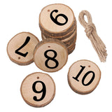 Maxbell 10 Pcs Wooden Slices Hanging Cricle Ornaments From 1 To 10 Numbers Smoothly Surface Safe To Use - Aladdin Shoppers