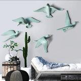 Resin 3D Handmade Flying Seagull Bird Crafts Wall Art Hanging Decor Green A