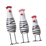 Chick Statues Figurines Set of 3, Wooden Painted Handmade Crafts for Garden - Aladdin Shoppers
