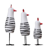 Chick Statues Figurines Set of 3, Wooden Painted Handmade Crafts for Garden - Aladdin Shoppers