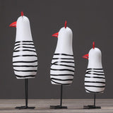 Chick Statues Figurines Set of 3, Wooden Painted Handmade Crafts for Garden - Aladdin Shoppers