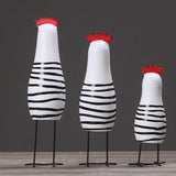 Chick Statues Figurines Set of 3, Wooden Painted Handmade Crafts for Garden - Aladdin Shoppers