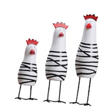 Chick Statues Figurines Set of 3, Wooden Painted Handmade Crafts for Garden - Aladdin Shoppers