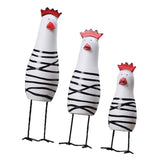 Chick Statues Figurines Set of 3, Wooden Painted Handmade Crafts for Garden - Aladdin Shoppers