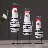 Chick Statues Figurines Set of 3, Wooden Painted Handmade Crafts for Garden - Aladdin Shoppers