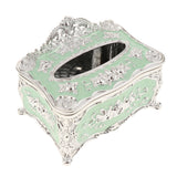 2Pcs Silver White &Green Acrylic Tissue Holder Luxury Napkin Box Cover