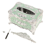 2Pcs Silver White &Green Acrylic Tissue Holder Luxury Napkin Box Cover