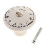 10Pcs Round Black and White Ceramic Cabinet Knobs for Home Feruniture