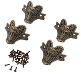 4Pcs Jewelry Box Gift Wine Case Book Scrapbook Album Corner Protector Bronze
