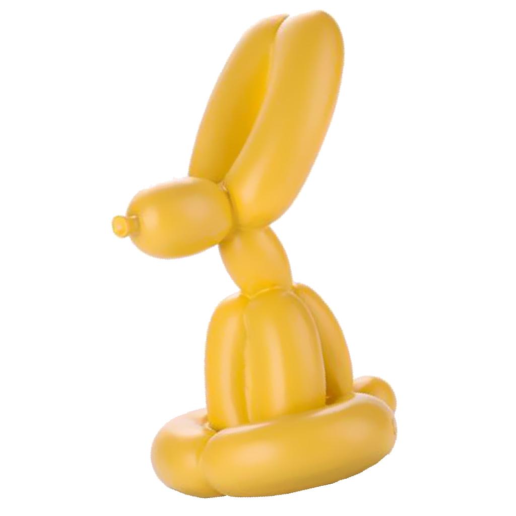 Balloon Rabbit Sculpture Resin Crafts Mini Balloon Rabbit Figurine Yellow-M
