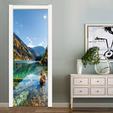 2pcs/set 3D Self Adhesive Door Wall Mural Sticker Mural Decal 77x200cm B