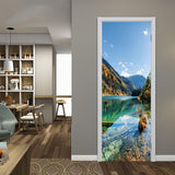 2pcs/set 3D Self Adhesive Door Wall Mural Sticker Mural Decal 77x200cm B