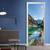 2pcs/set 3D Self Adhesive Door Wall Mural Sticker Mural Decal 77x200cm B