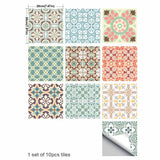 10Pcs 20cm Self Adhesive Square Wall Mosaic Tile Vinyl Brick Sticker Films Type B