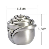 Handmade Everlasted Preserved Flower Rose Marriage Proposal Ring Box Blue-Silver