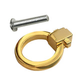 Bright Golden Color Cabinet Knob Vintage Round Ring Handle Metal Furniture Hardware Replacement Part Zinc Alloy