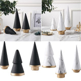 Nordic Style Ceramic Christmas Tree Figurines Minimalism Ornament White-S