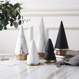 Nordic Style Ceramic Christmas Tree Figurines Minimalism Ornament White-S