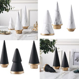 Nordic Style Ceramic Christmas Tree Figurines Minimalism Ornament White-S