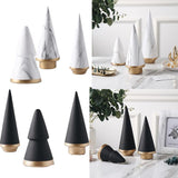 Nordic Style Ceramic Christmas Tree Figurines Minimalism Ornament White-S