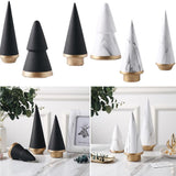 Nordic Style Ceramic Christmas Tree Figurines Minimalism Ornament White-S