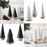 Nordic Style Ceramic Christmas Tree Figurines Minimalism Ornament White-S