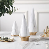 Nordic Style Ceramic Christmas Tree Figurines Minimalism Ornament White-M