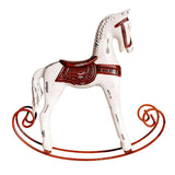 Mini Wooden Rocking Horse Kids Toys Desktop Ornament Warm White