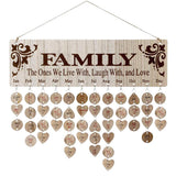 Maxbell 5pcs Family Birthday Board DIY Hanging Wooden Birthday Reminder Calendar