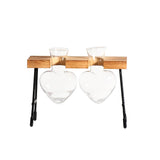 Maxbell 1/2/3 Bottle Test Tube Flower Vase ChairWooden Stand for Hydroponic Plant