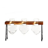 Maxbell 1/2/3 Bottle Test Tube Flower Vase ChairWooden Stand for Hydroponic Plant