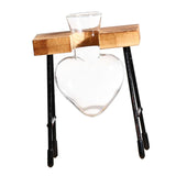 Maxbell 1/2/3 Bottle Test Tube Flower Vase ChairWooden Stand for Hydroponic Plant