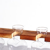 Maxbell 1/2/3 Bottle Test Tube Flower Vase ChairWooden Stand for Hydroponic Plant