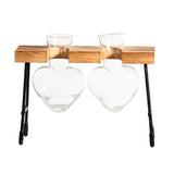 Maxbell 1/2/3 Bottle Test Tube Flower Vase ChairWooden Stand for Hydroponic Plant