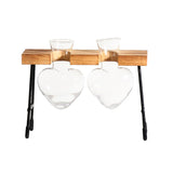 Maxbell 1/2/3 Bottle Test Tube Flower Vase ChairWooden Stand for Hydroponic Plant