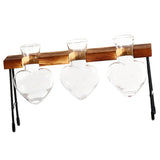 Maxbell 1/2/3 Bottle Test Tube Flower Vase ChairWooden Stand for Hydroponic Plant