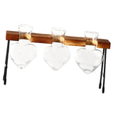 Maxbell 1/2/3 Bottle Test Tube Flower Vase ChairWooden Stand for Hydroponic Plant