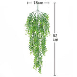 Maxbell 2xArtificial Wall Hanging Plant Plastic Greenery Vine Greenery Bunch
