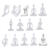Maxbell 4Pcs Ceramic Yoga Figure Ornament Statue Sculpture Zen Garden Desk Decor