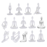 Maxbell 4Pcs Ceramic Yoga Figure Ornament Statue Sculpture Zen Garden Desk Decor