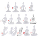 Maxbell 4Pcs Ceramic Yoga Figure Ornament Statue Sculpture Zen Garden Desk Decor